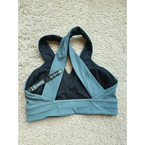 Lululemon lululemon lab Nulu Cross-Back Yoga Sports Bra Sea Steel Teal Size 6 - Picture 4 of 6